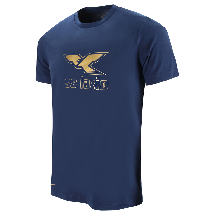 Mizuno 125th Anniversary S.S. Lazio Cotton Tee Logo Men Navy